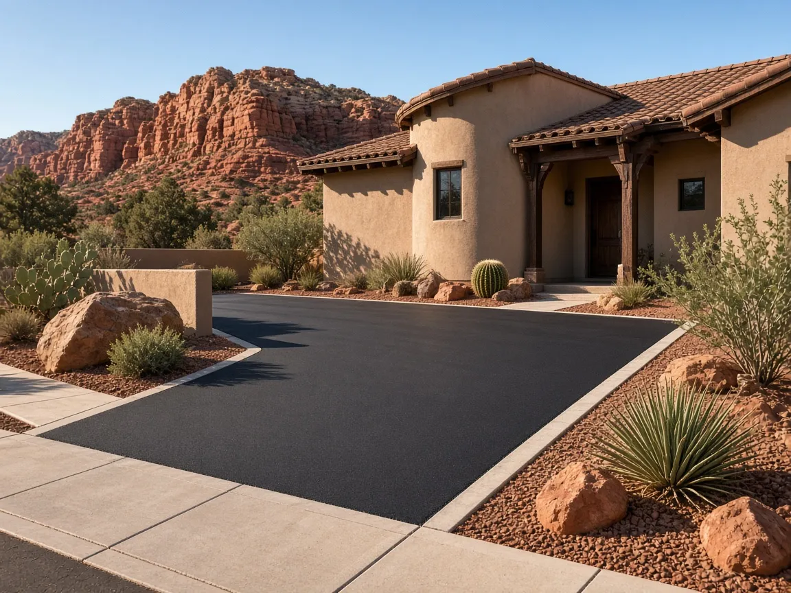 Driveway paving and blacktop replacement in St. George — new asphalt, gravel-to-pavement, mill-and-overlay, and full-depth tear-out before the damage spreads.